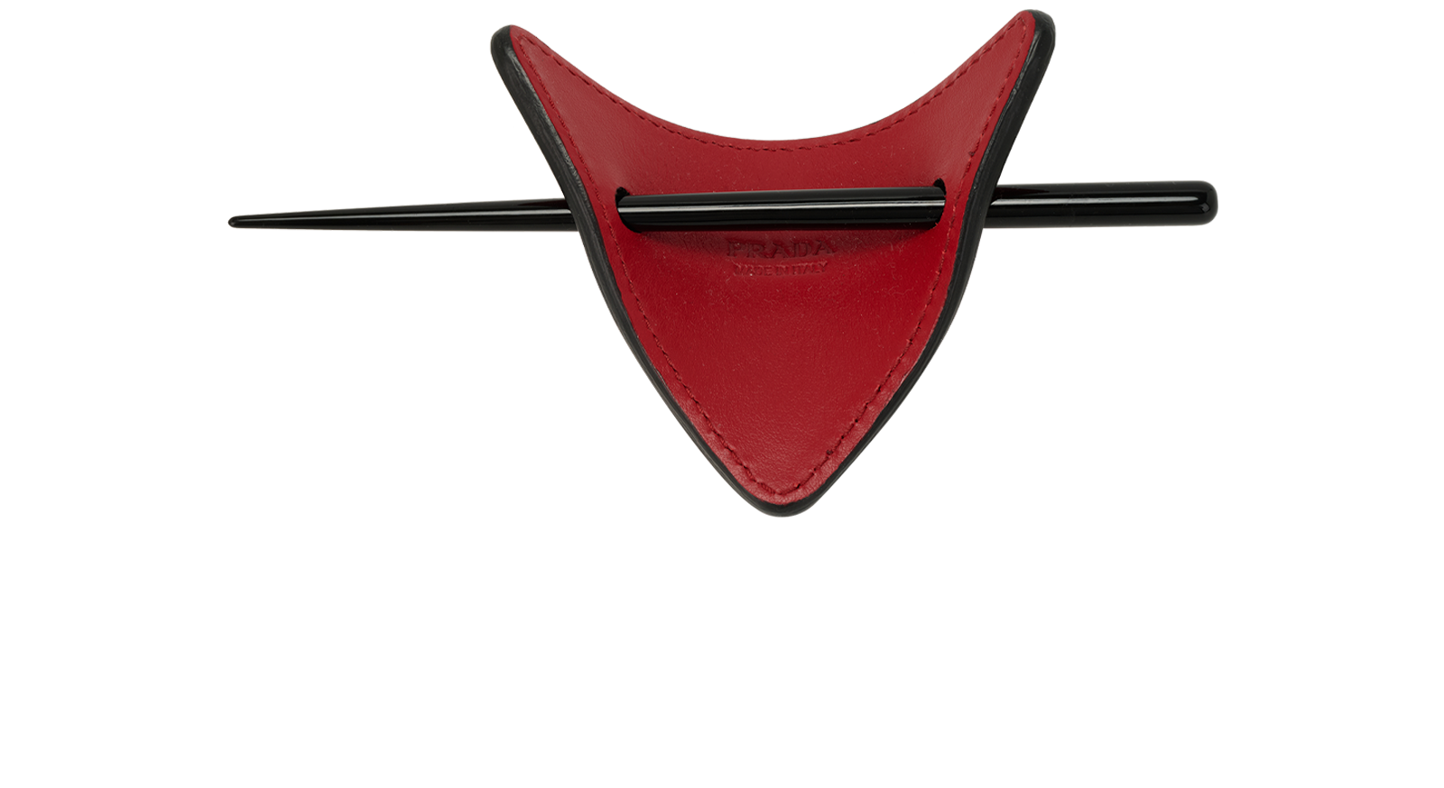 Prada Kanzashi Hair Clip, &pound;260, Accessories, Red, Leather, Back view